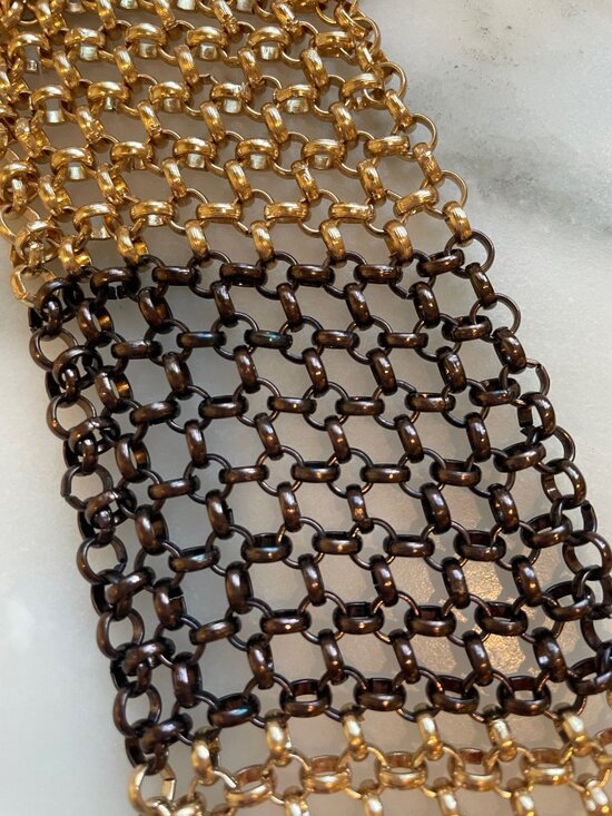 Elegant Gold and Bronze Chain Link Necklace - Picture 4 of 4